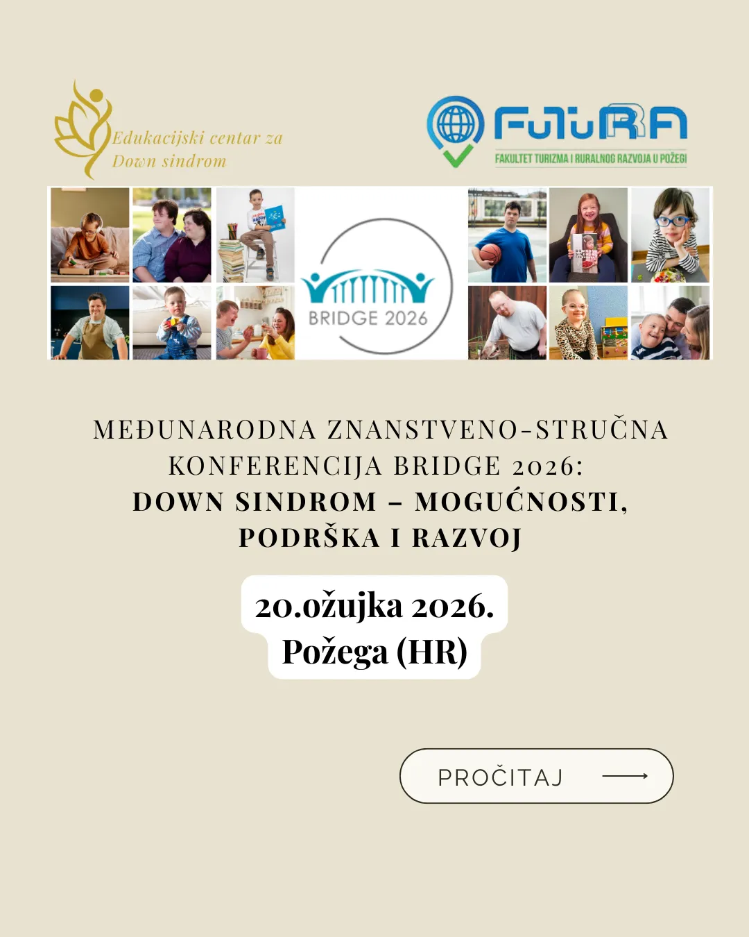 Međunarodna znanstveno-stručna konferencija BRIDGE 2026: Down sindrom - mogućnosti, podrška i razvoj