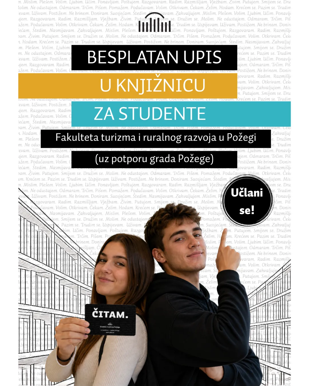 Besplatna članarina za studente u Gradskoj knjižnici Požega