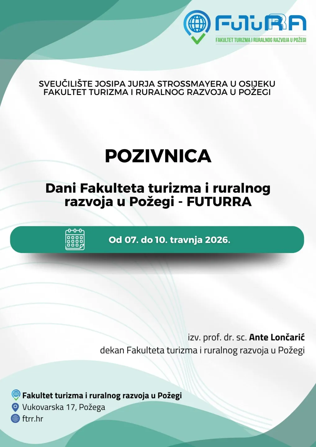 Obilježavanje Dana Fakulteta turizma i ruralnog razvoja u Požegi – FUTURRA